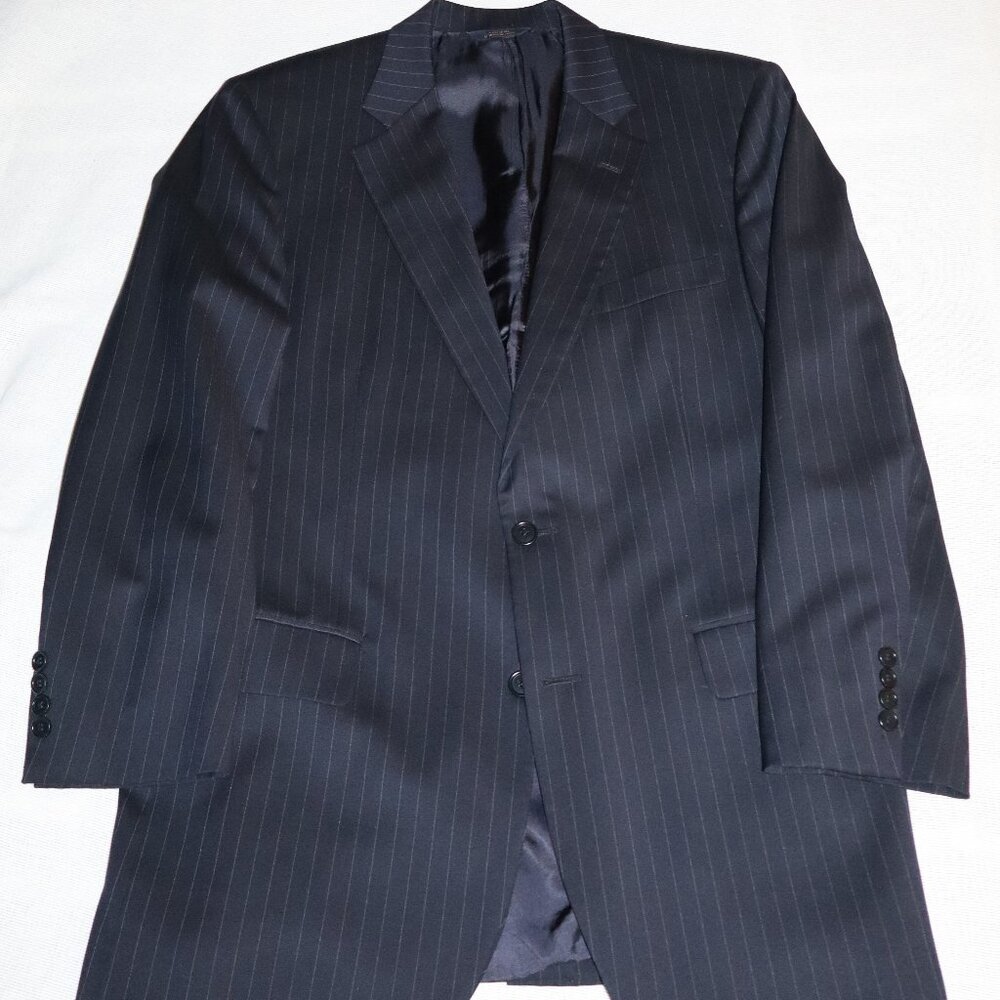 Brooks Brothers 1818 Madison Suit Navy Pinstripe 42L 38x28